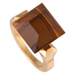 Gucci Chiodo 18K Yellow Gold Citrine Ring GU09-1028524