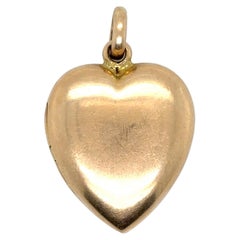 Ciondolo vittoriano a forma di cuore in oro giallo a 15 carati