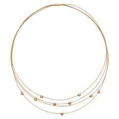 Mehrstrangige Mappin & Webb Diamant-Halskette aus 18 Karat Gelbgold mit Diamanten