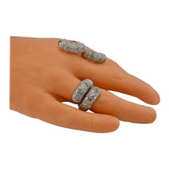 Orecchini con diamanti naturali Set di anelli in oro bianco 18K Cassis 1,82 TDW Estate
