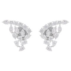 1,27 Carati SI/H Orecchini di diamanti tondi a forma di pera e marquise in oro bianco 14 carati