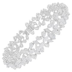 Real 18,81 Karat SI/H Marquise Birnen-Diamant-Armband 14 Karat Weißgold Schmuck