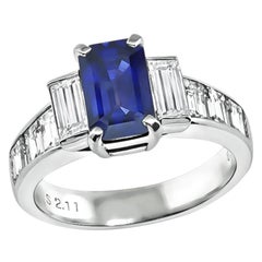 2.11ct Sapphire 1.80ct Diamond Ring