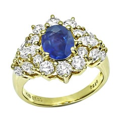 1.53ct Ceylon Sapphire 1.50ct Diamond Gold Ring