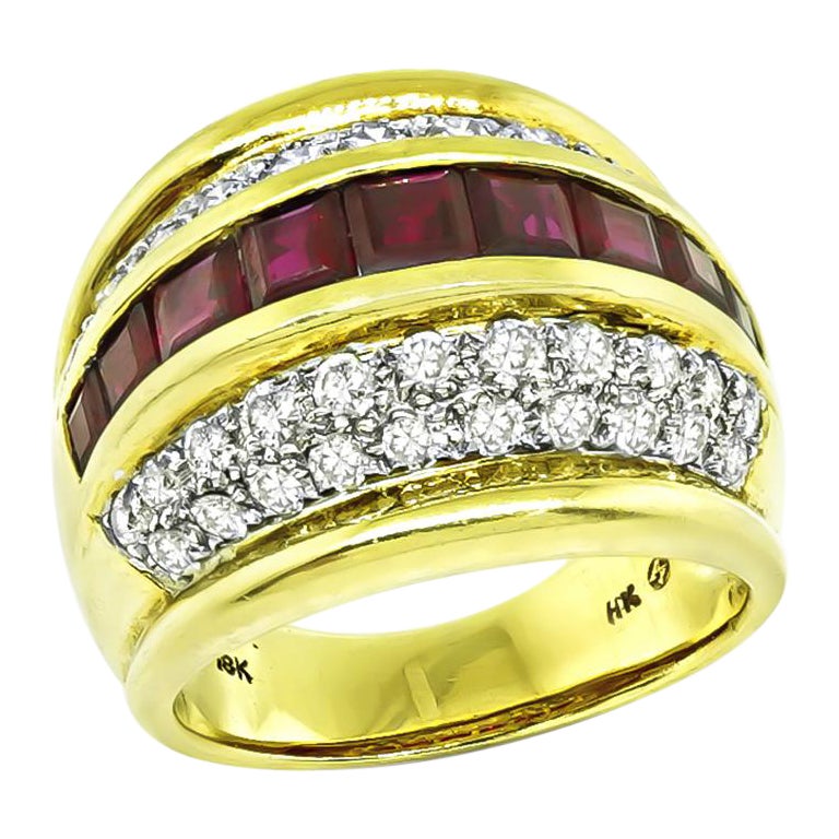 1.80ct Burma Ruby 1.25ct Diamond Gold Ring