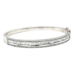 Diamond Bangle 4.00 Carat 18k Solid White Gold