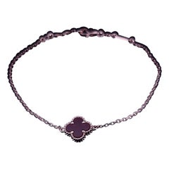 Van Cleef & Arpels Sweet Alhambra 18K 750 Rose Gold Carnelian Bracelet