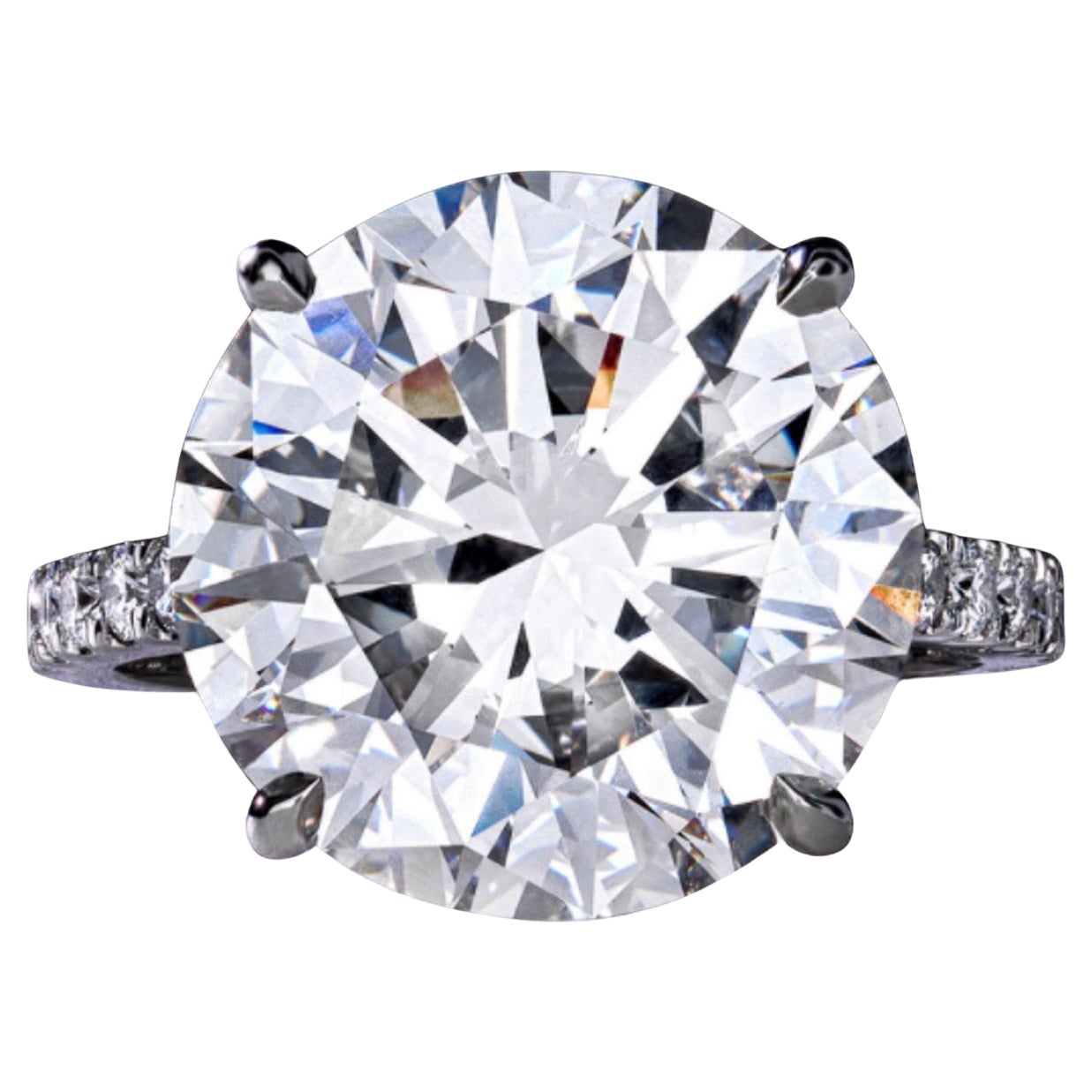 GIA Certified 6.13 Carat Round Cut Diamond Ring TYPE IIA