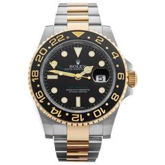  Rolex Yellow Gold Stainless Steel GMT-Master II Automatic Wristwatch