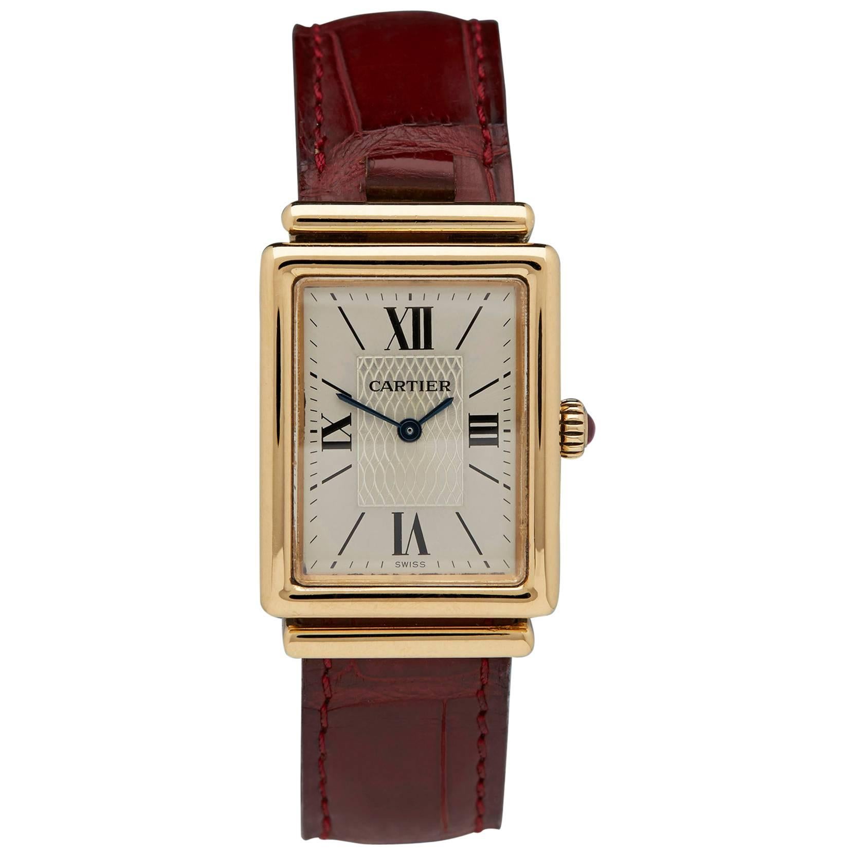  Cartier Ladies Yellow Gold Tank Love Special Edition Mechanical Wristwatch