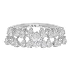 1,27 quilates SI Claridad HI Color Anillo de diamantes pera Joyas de oro blanco de 14 quilates