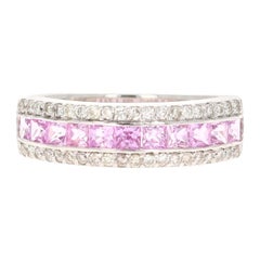1,15 Karat Rosa Saphir-Diamant-Weißgoldring