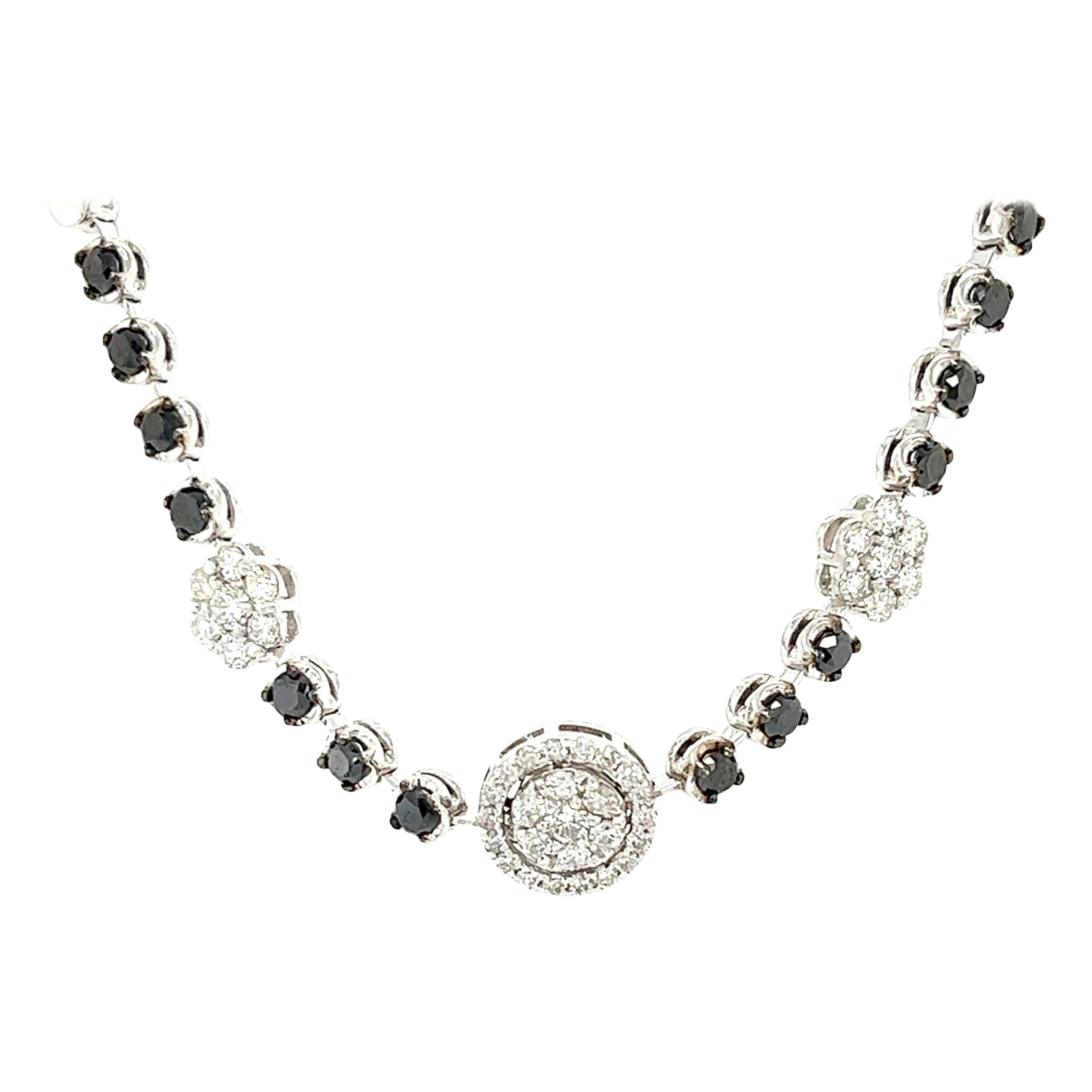 2.04 Carat Black Diamond White Diamond White Gold Bracelet
