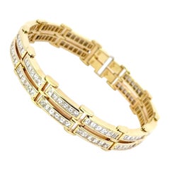 Adler 11,50ctw Quadratisches Smaragdschliff Diamantarmband 18K Gelbgold
