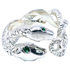 Emerald Snake Ring Sterling Silver J Dauphin