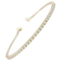 2,02 Karat natürliches Diamant-Tennisarmband 14 Karat Gelbgold