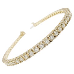 Bracciale tennis con diamanti naturali da 5,05 carati in oro giallo 14 carati