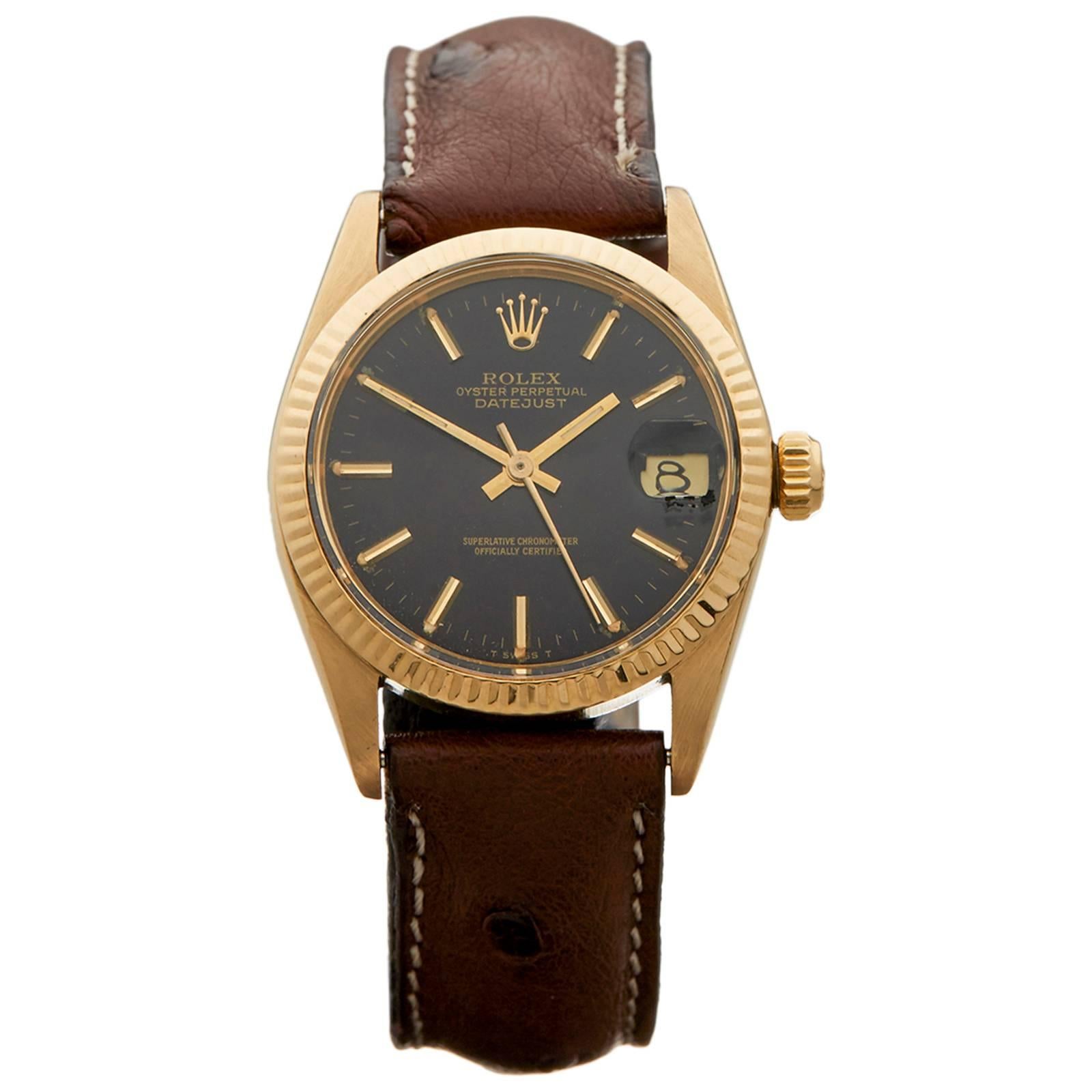  Rolex Rose Gold Datejust Automatic Wristwatch 6827 1978