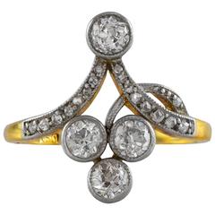 Antique 0.78 Carat Diamond Gold Ring 10