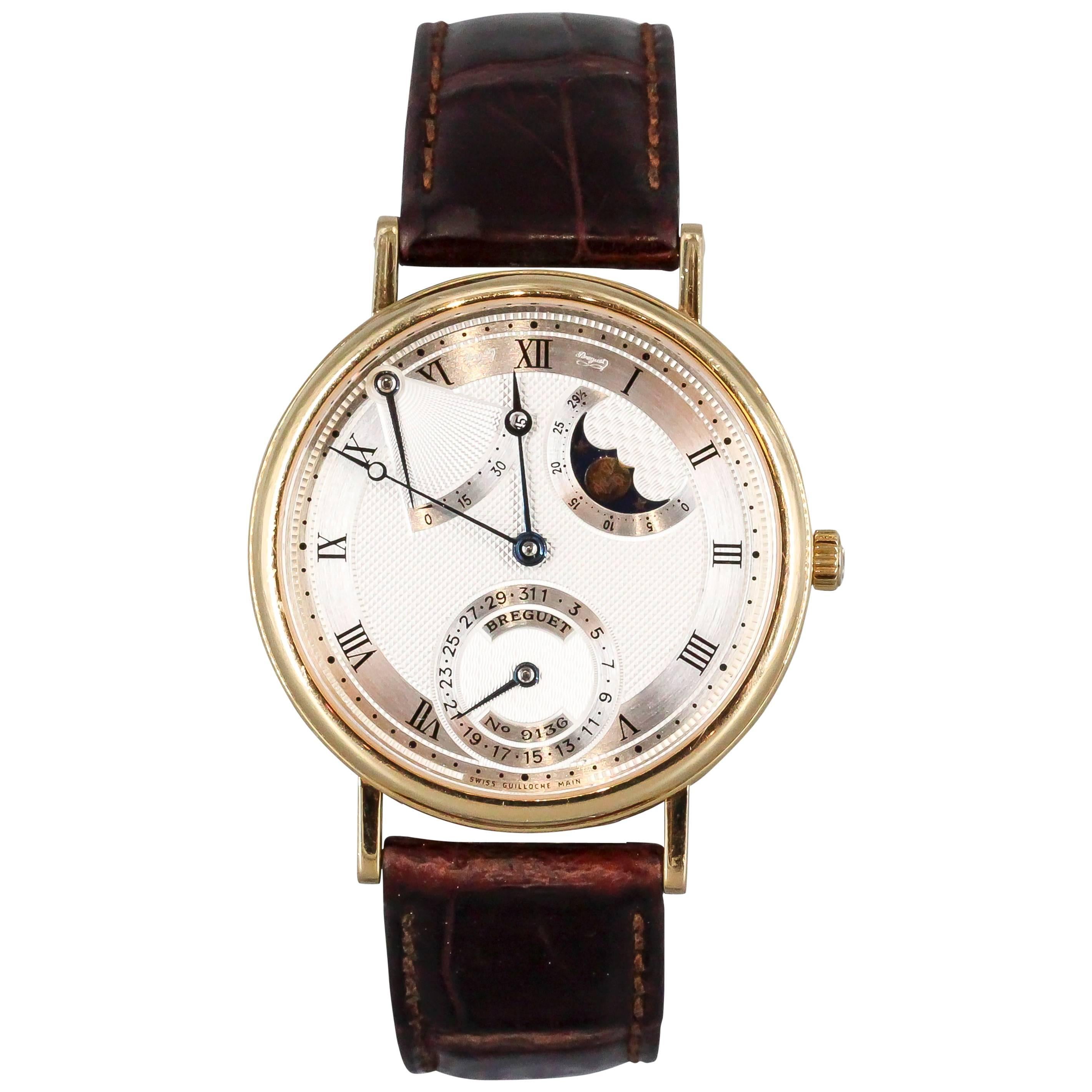 Breguet Yellow Gold Classique Moon Phase Automatic Wristwatch Ref 3130