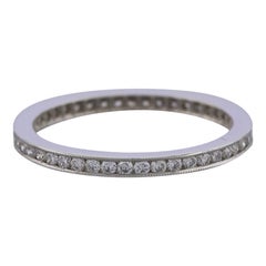 0.45 Carat Channel Set Milgrain Diamond Eternity Ring Size M 1/2