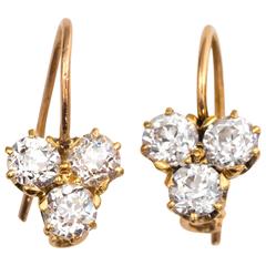 1880s Old Mine 2 Carat Diamond Gold Earrings