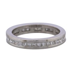 1.00 Carat Channel Set Princess Cut Diamond Full Eternity Ring Size M