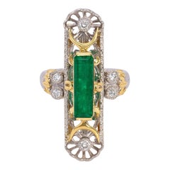 2.34 Carat Emerald Diamond Platinum Ring