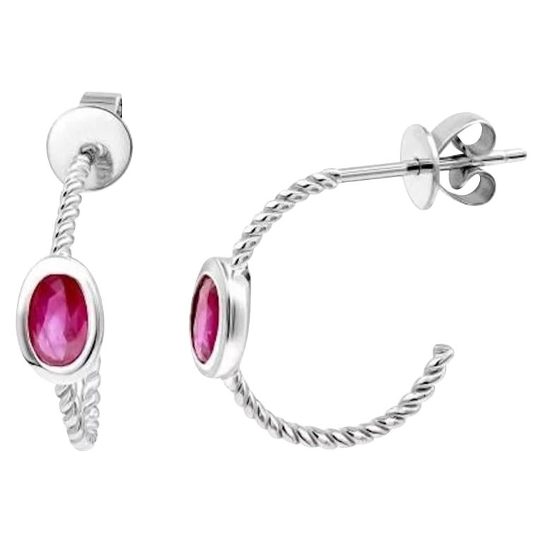 Classic Ruby White 14K Gold Earrings for Her