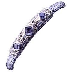 Samuel B. Behnam  Bracciale in argento 925 e oro giallo 18k con tanzanite