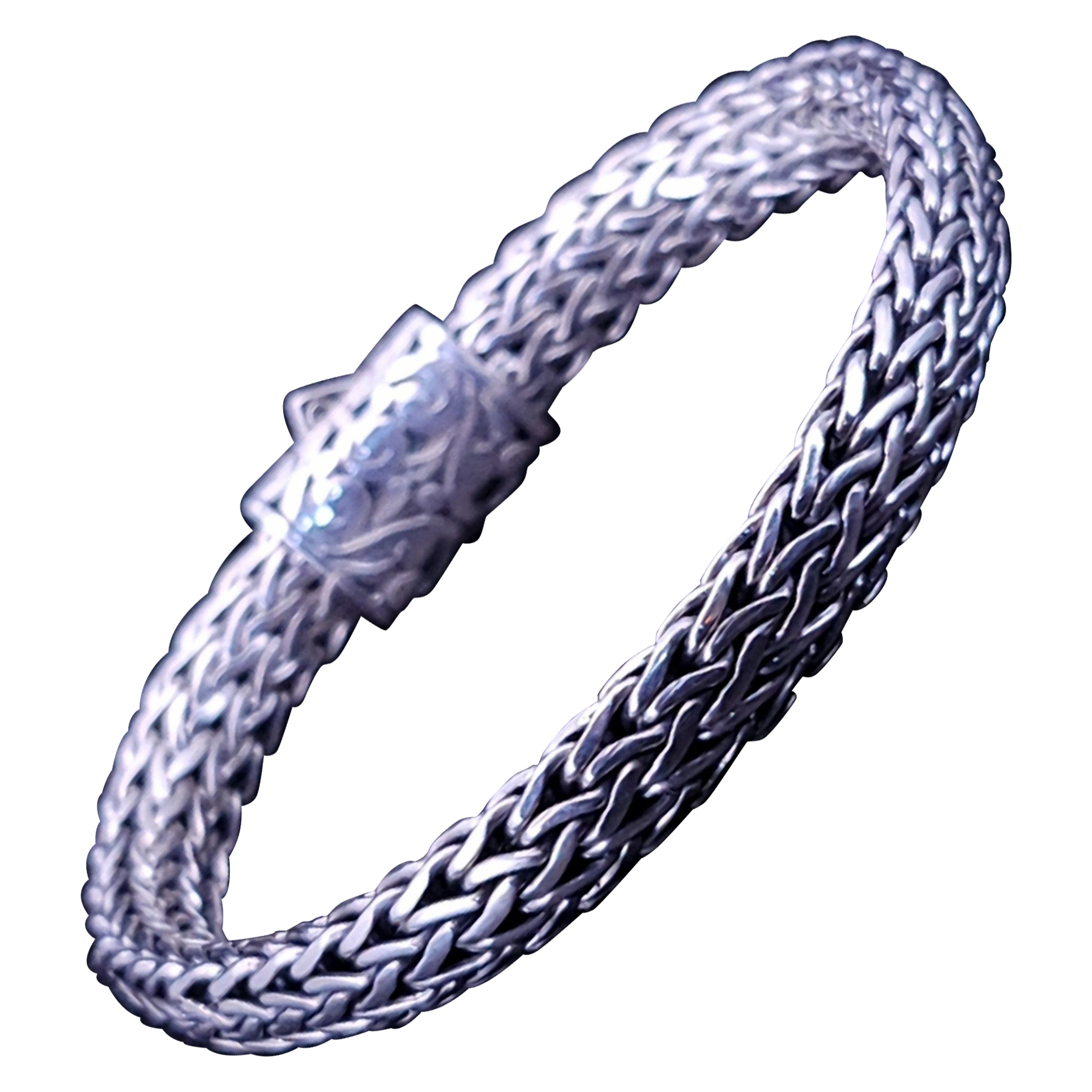 Janice Handwoven Mesh Bracelet Byzantine Design 925 Sterling Silver bracelet