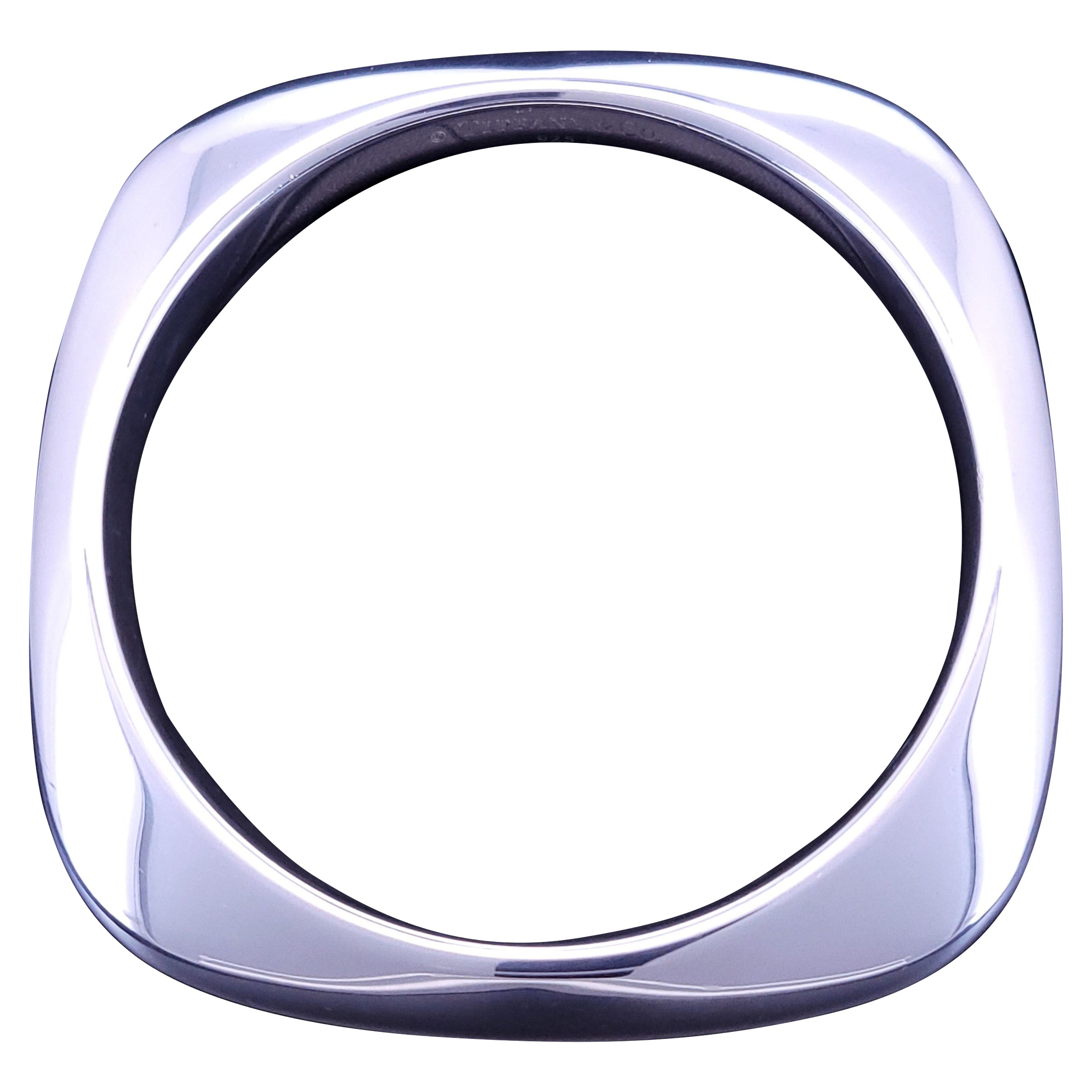 Tiffany & Co Square Bangle Bracelet Sterling Silver 925