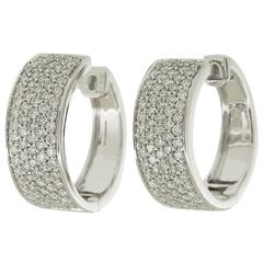 .93 Total Carat Pavé Diamond Huggie Hoop Earrings 11