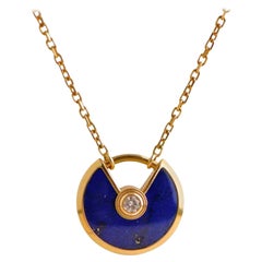Cartier Amulette De Cartier 18K Yellow Gold Lapis Lazuli Necklace XS Model
