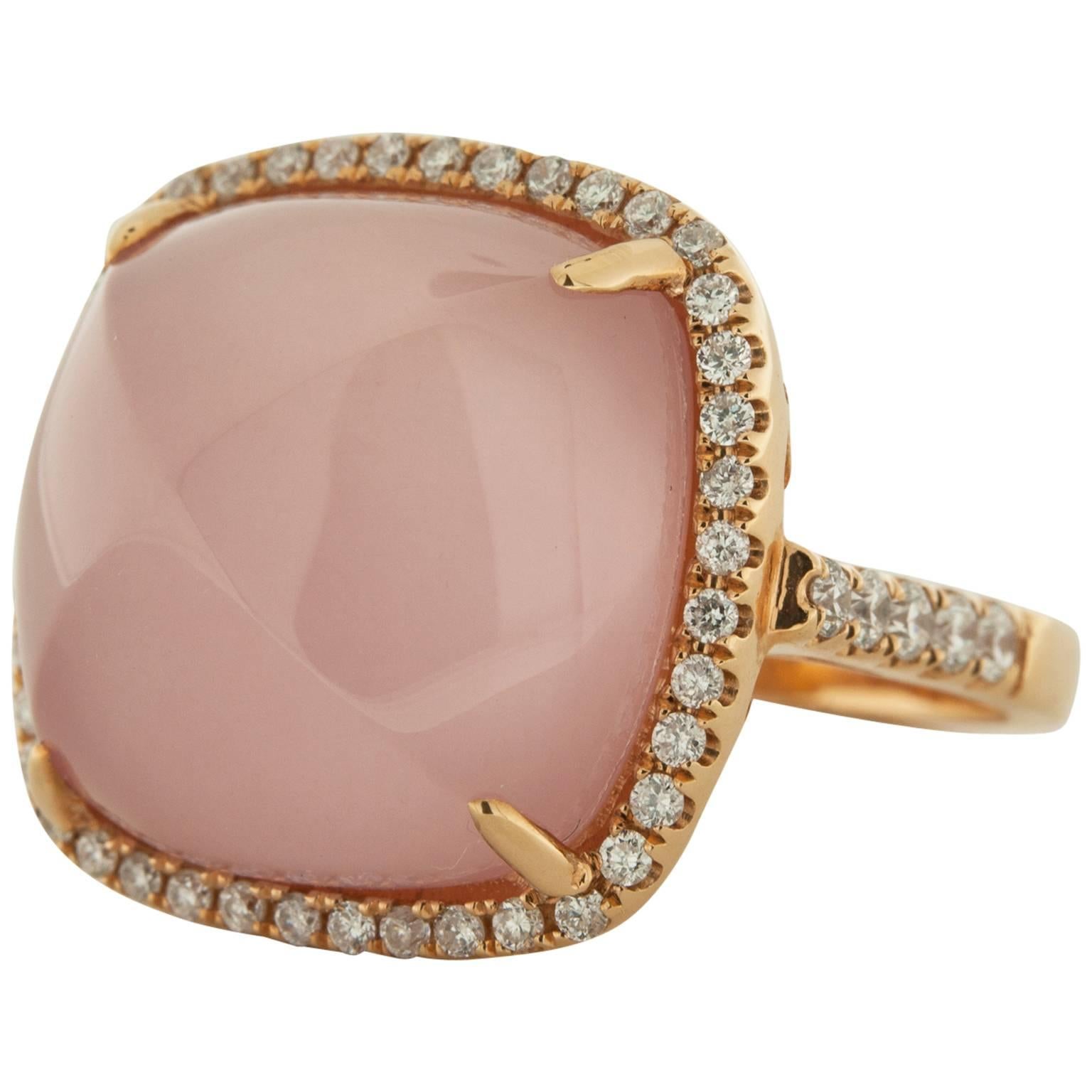 Rose Quartz and Pink Mother-of-Pearl Doublet Ring