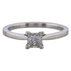 0.52 Carat Square Modified Brilliant Diamond Solitaire Engagement Ring