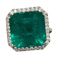 Emilio Jewelry 18.22 Carat Vivid Green Emerald Ring