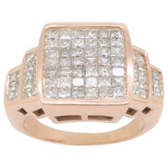 Rose Gold Invisible Set Princess Cut Diamond Ring