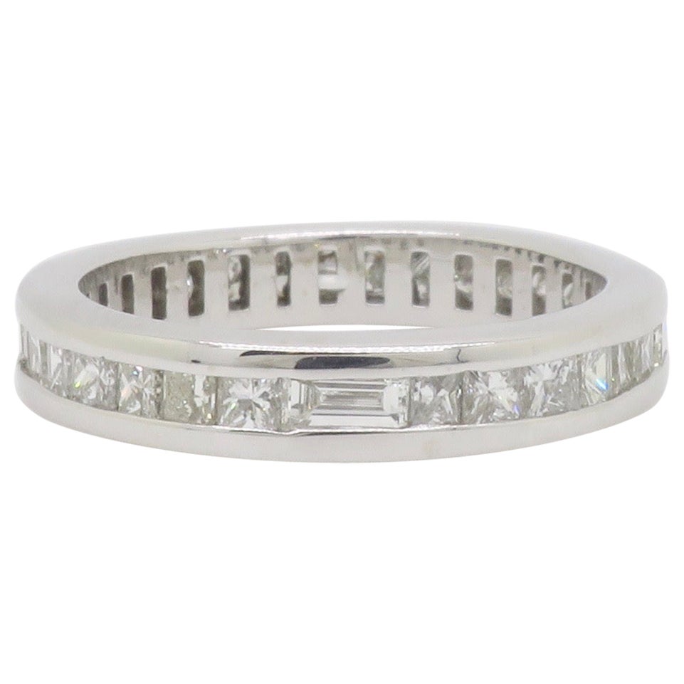 Diamond Eternity Band made with Baguette & Princess Cut Diamonds
