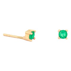 14 Karat Gold Grüne Edelstein-Ohrstecker.