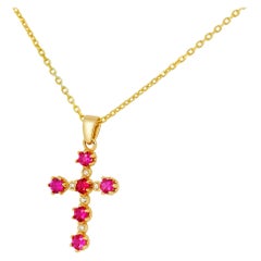 Vintage Simple Alltag 14k Gold Kreuz
