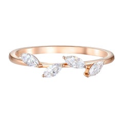 Marquise Cut Moissanite Engagement 14k Gold Ring.