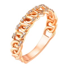 Moissanite Cuban Link 14k gold ring.