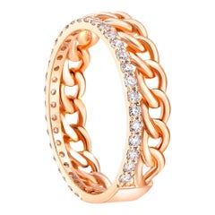 Moissanite Cuban Link 14k gold ring.