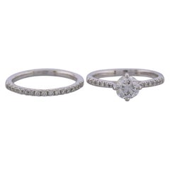 Diamond Engagement and Eternity Ring Size M 1/2