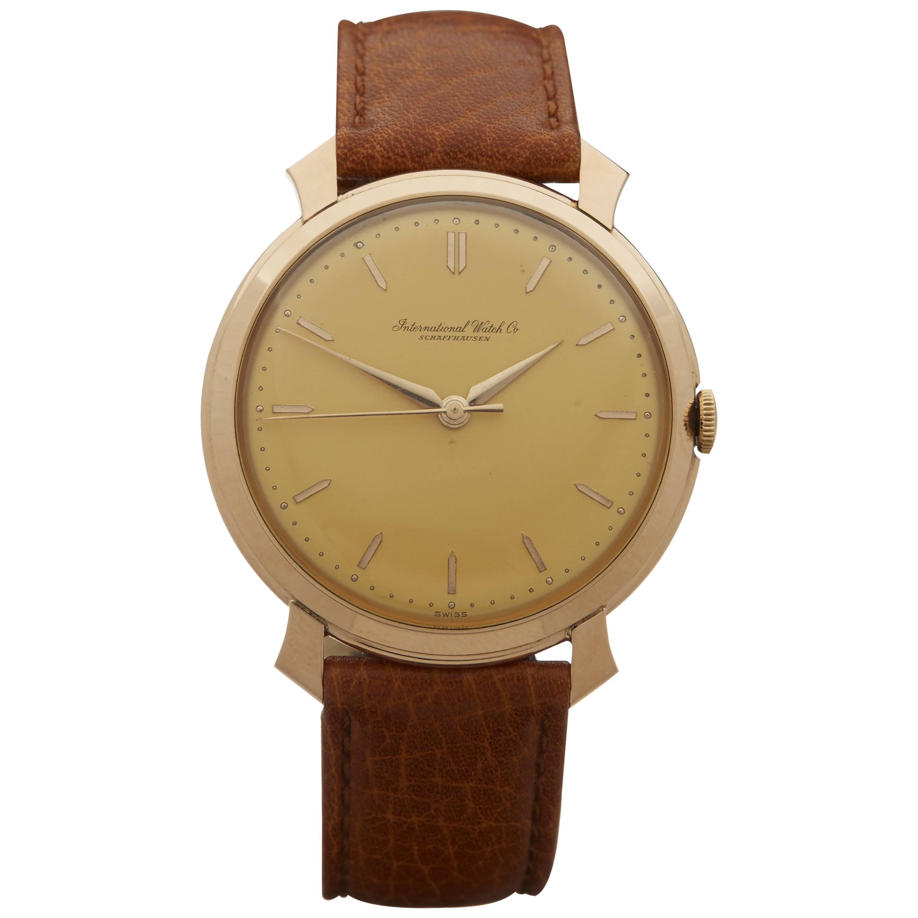  IWC Rose Gold Mechanical Wind Wristwatch 1960