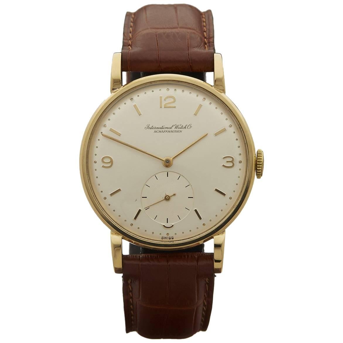 IWC Yellow Gold Mechanical Wind Wristwatch 1947