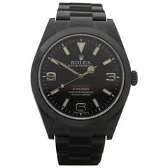 Rolex Stainless Steel Explorer I Hercules Custom DLC Coated Wristwatch 11
