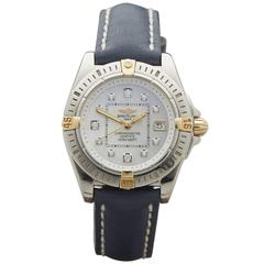 Breitling Ladies Yellow Gold Stainless Steel Diamonds Cockpit Quartz Wristwatch