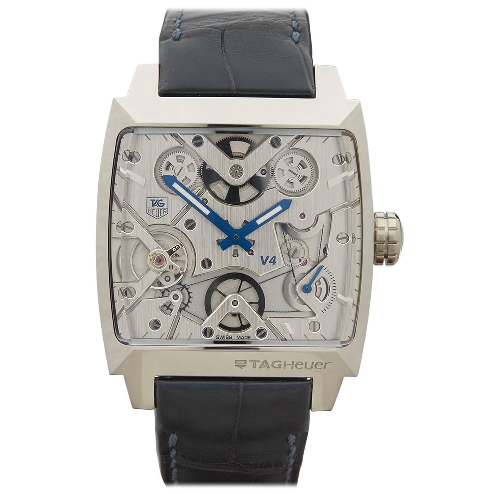  Tag Heuer Platinum Monaco Limited Edition V4 Automatic Wristwatch 2010